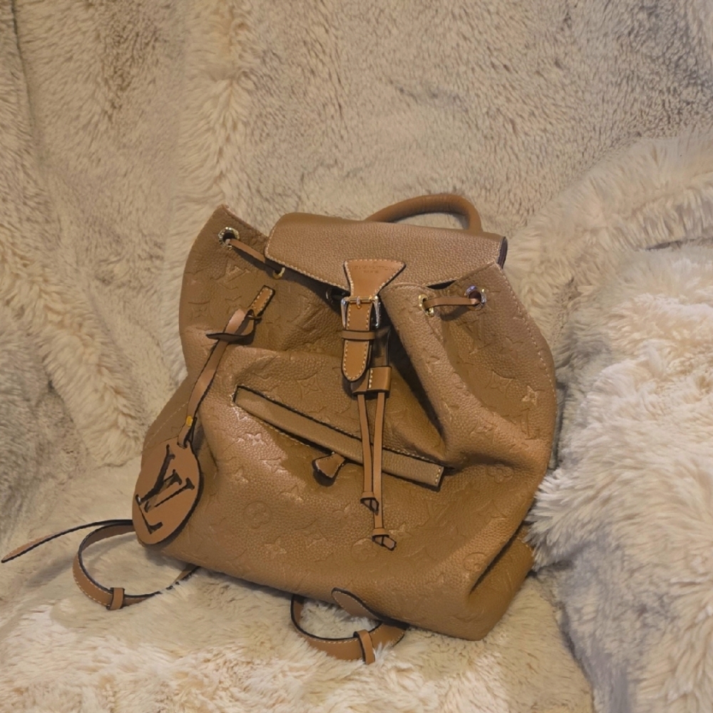 Generic Mirror Quality Empreinte Montsouris Brown Embossed Backpack